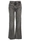 7 For All Mankind Low-rise Straight-leg Jeans In Gray