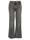 7 For All Mankind Low-rise Straight-leg Jeans In Gray