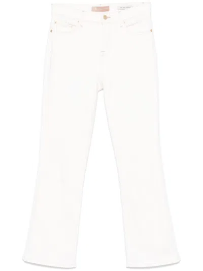 7 For All Mankind Daisy Ankle Boot Sugar Denim Clothing In White