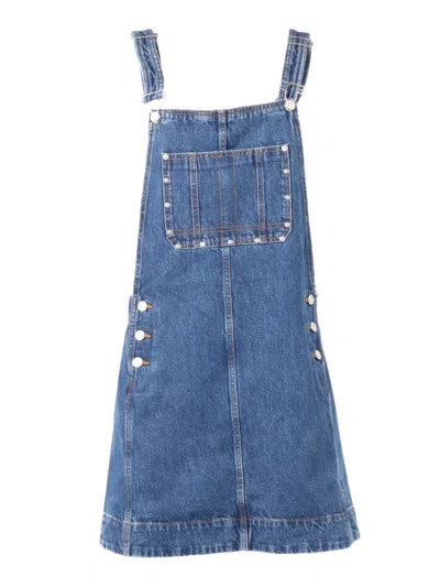 7 For All Mankind Dark Blue Dungaree Dress Le Blue