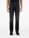 7 For All Mankind Dark-wash Jeans In Black