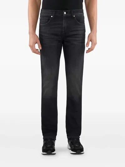 7 For All Mankind Dark-wash Jeans In Gray