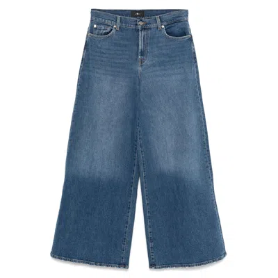 7 For All Mankind Zoey High Waist Wide Leg Jeans In Blue
