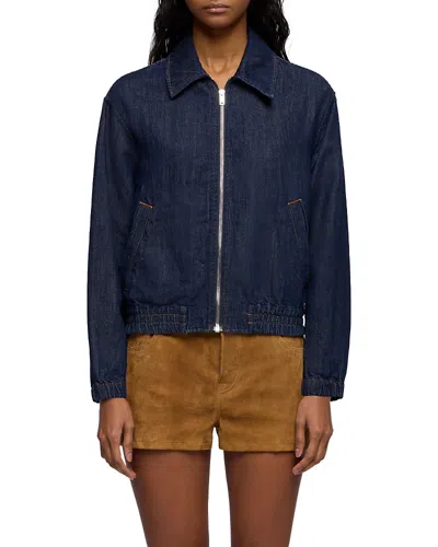 7 For All Mankind Denim Bomber Jacket In Blue