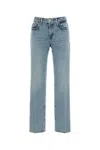 7 For All Mankind Faded Wash Five-pocket Denim Trousers In Blue