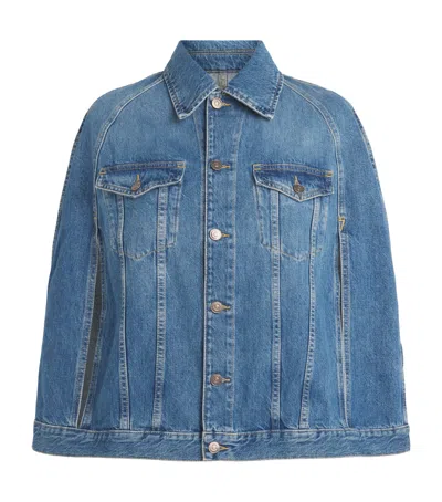 7 For All Mankind Denim Cape In Blue