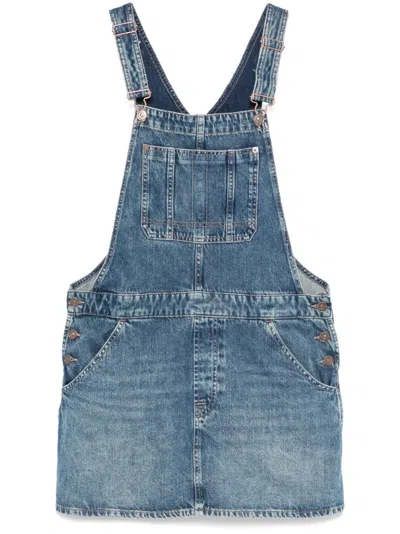 7 For All Mankind Denim Dungaree Dress In Blue