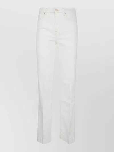 7 For All Mankind Tailorless Modern Dojo Contrast-stitching Jeans In White