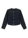7 For All Mankind Long Sleeve Snap Button Denim Jacket In Blue