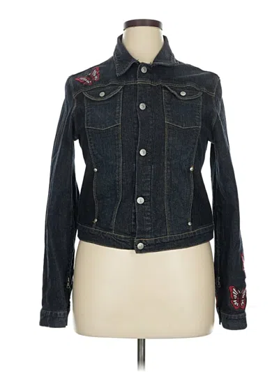 Pre-owned 7 For All Mankind Denim Jacket In Black