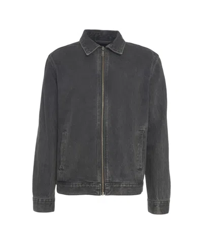 7 For All Mankind Denim Jacket With Full Zip Closure In Gray