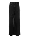 7 For All Mankind Willow Low-rise Wide-leg Jeans In Black