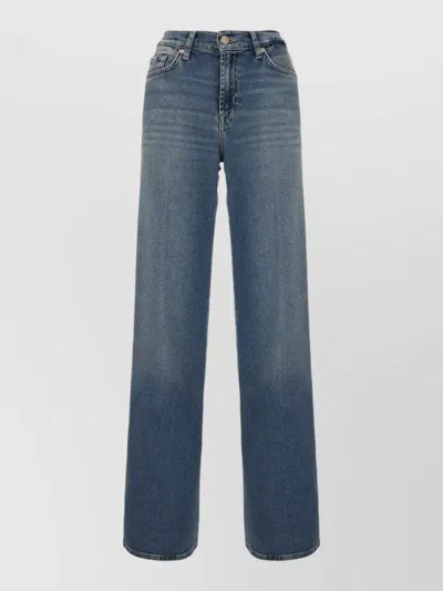 7 For All Mankind Denim Jeans Faded Wash Five Pocket Design In Blue
