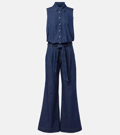 7 For All Mankind Denim Jumpsuit In Blue
