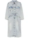 7 For All Mankind Denim Long Dress In Clear Blue