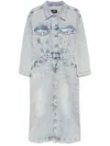 7 For All Mankind Denim Long Dress In Clear Blue