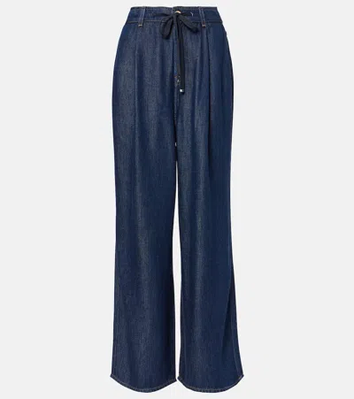 7 For All Mankind Denim Lustre Wide-leg Jeans In Blue