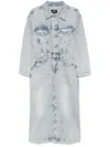 7 For All Mankind Denim Long Dress In Blue