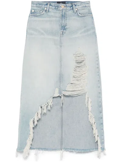 7 FOR ALL MANKIND DENIM MIDI SKIRT