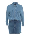 Shop 7 For All Mankind Denim Mini Dress In Blue