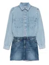 7 For All Mankind Short Denim Dress With Pockets And Belt Loops In Blau