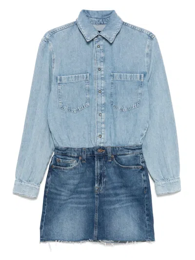 7 FOR ALL MANKIND DENIM MINI SKIRT