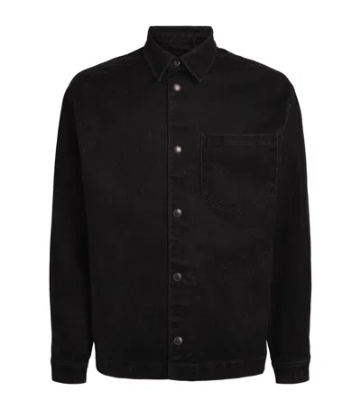 7 For All Mankind Button-up Corduroy Shirt In Black