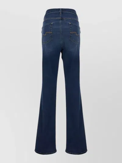 7 For All Mankind Denim Pants Belt Loops Back Pockets In Blue