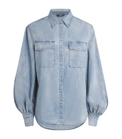 7 For All Mankind Denim Shirt In Blue