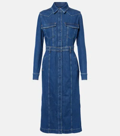 7 For All Mankind Denim Shirt Dress In Blue