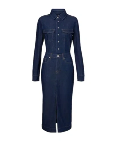 7 For All Mankind Denim Shirt Dress In Blue