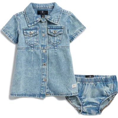 7 For All Mankind Babies'  Denim Shirtdress In Blue