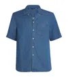 7 For All Mankind Denim Short-sleeve Shirt In Blue