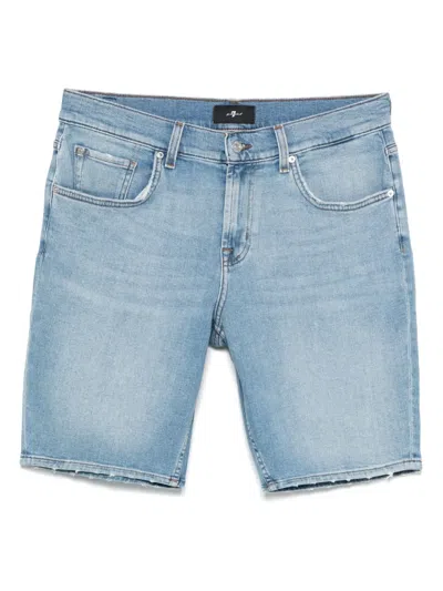 7 For All Mankind Denim Shorts In Blue