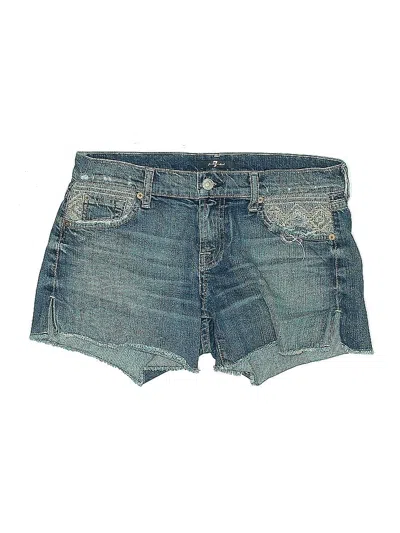 Pre-owned 7 For All Mankind Denim Shorts In Blue