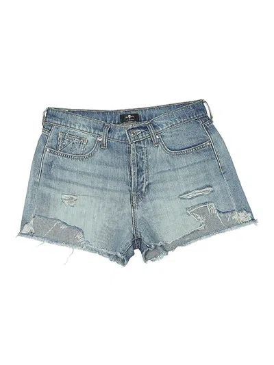 Pre-owned 7 For All Mankind Denim Shorts In Blue