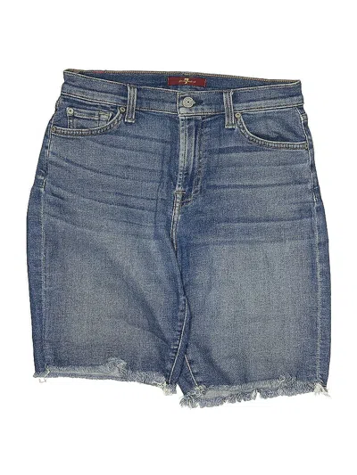Pre-owned 7 For All Mankind Denim Shorts In Blue