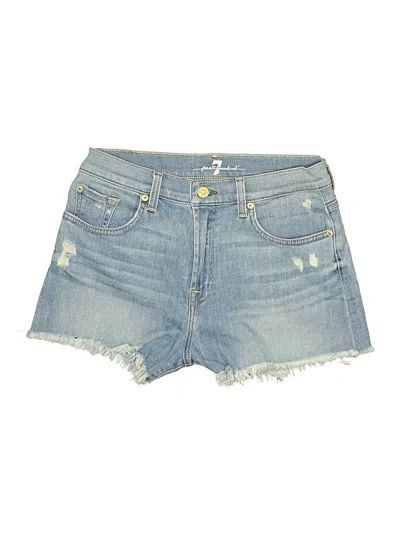 Pre-owned 7 For All Mankind Denim Shorts In Blue