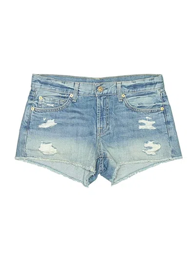 Pre-owned 7 For All Mankind Denim Shorts In Blue