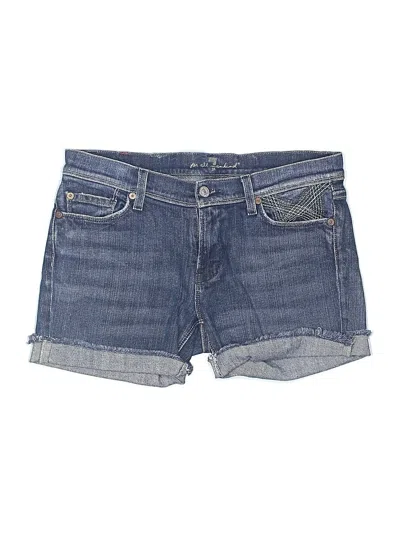 Pre-owned 7 For All Mankind Denim Shorts In Blue