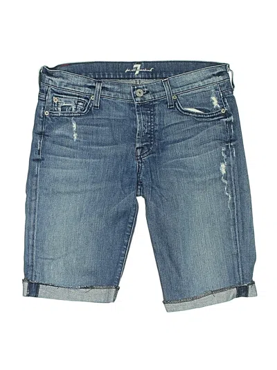 Pre-owned 7 For All Mankind Denim Shorts In Blue