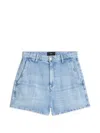 7 For All Mankind Trouser Shorts Iris In Blue