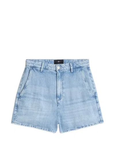 7 For All Mankind Denim Shorts In Blue