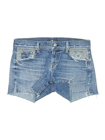 Pre-owned 7 For All Mankind Denim Shorts In Blue