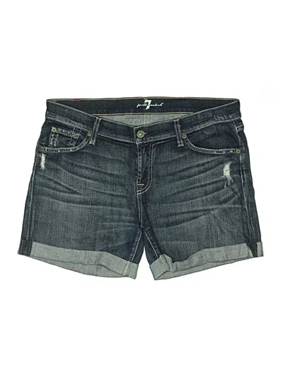 Pre-owned 7 For All Mankind Denim Shorts In Blue