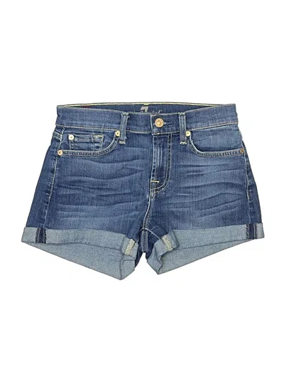 Pre-owned 7 For All Mankind Denim Shorts In Blue