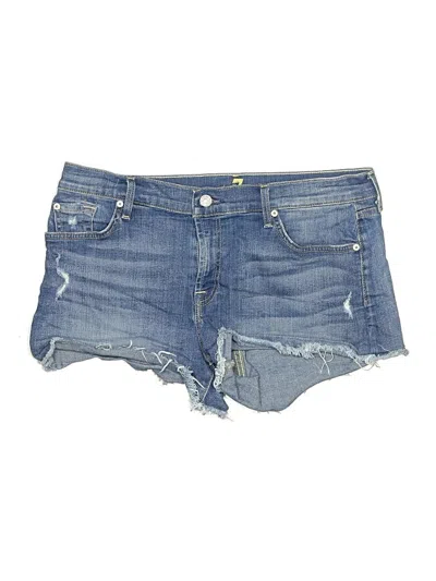 Pre-owned 7 For All Mankind Denim Shorts In Blue