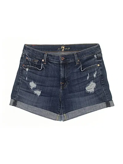 Pre-owned 7 For All Mankind Denim Shorts In Blue