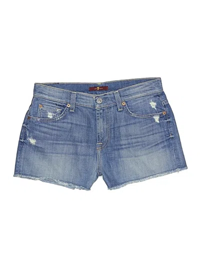 Pre-owned 7 For All Mankind Denim Shorts In Blue