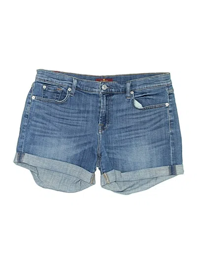 Pre-owned 7 For All Mankind Denim Shorts In Blue